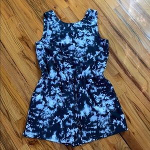 Black and white tie dye romper